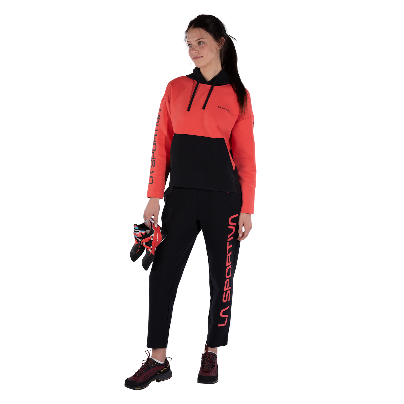 Podium Hoody Big Logo Women's Black/Hibiscus Alt View #7
