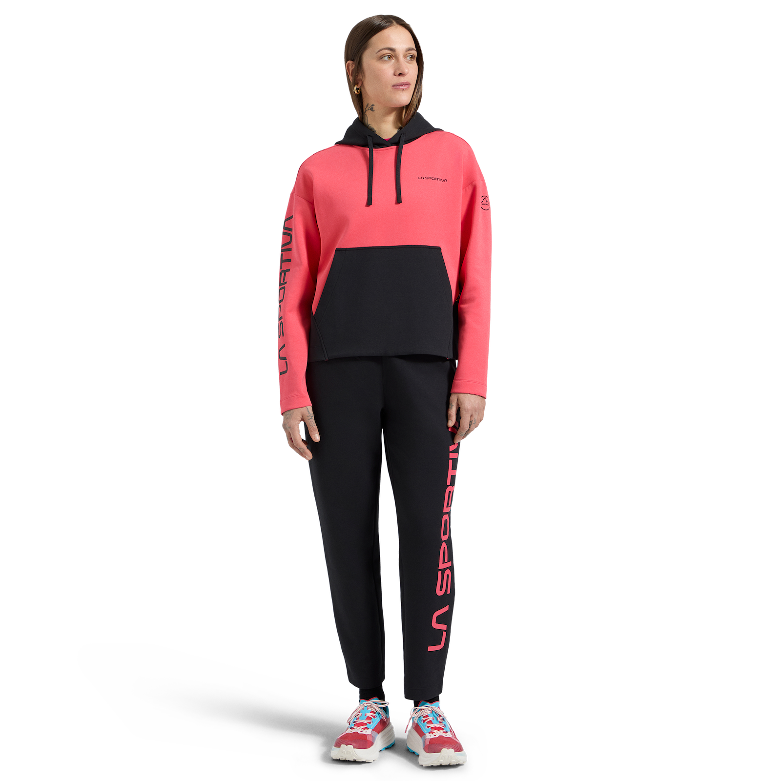 Podium Hoody Big Logo Women's Black/Hibiscus Alt View #6
