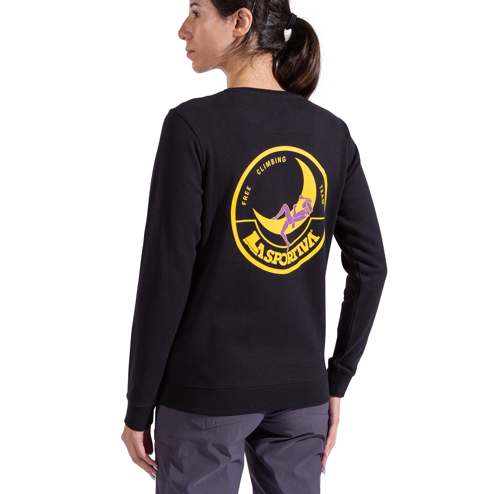 Climbing on the Moon Sweatshirt Women's Nero/Giallo Alt View #2
