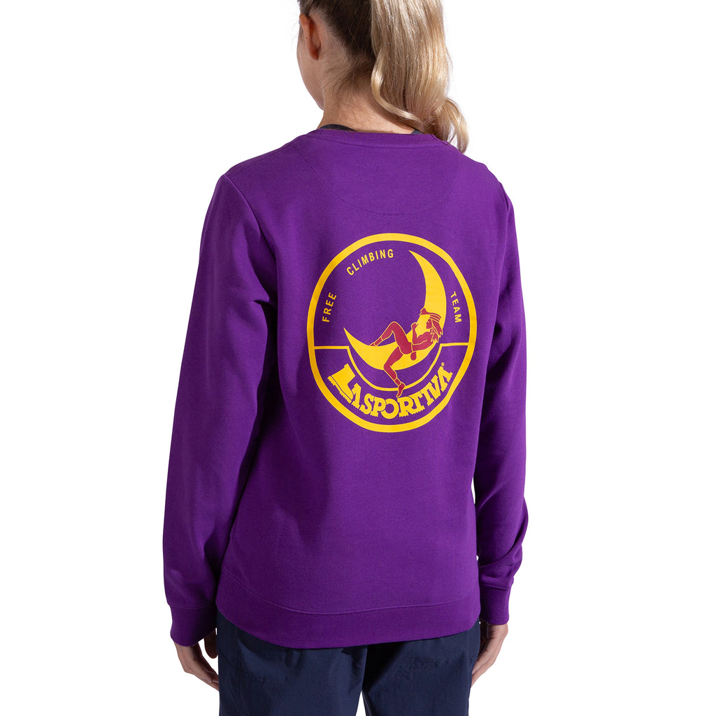 Sweat-shirt Femme Escalade sur la Lune Viola/Giallo Alt View #2
