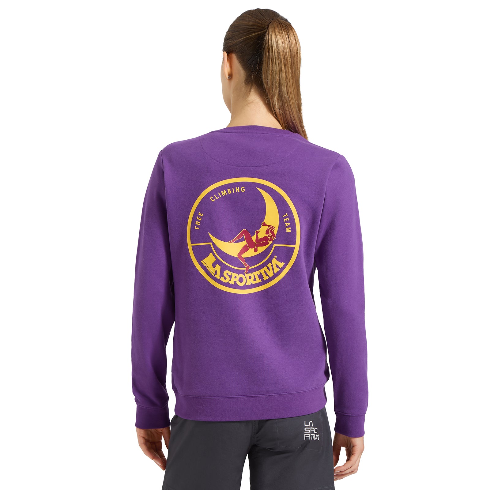 Sweat-shirt Femme Escalade sur la Lune Viola/Giallo Alt View #3

