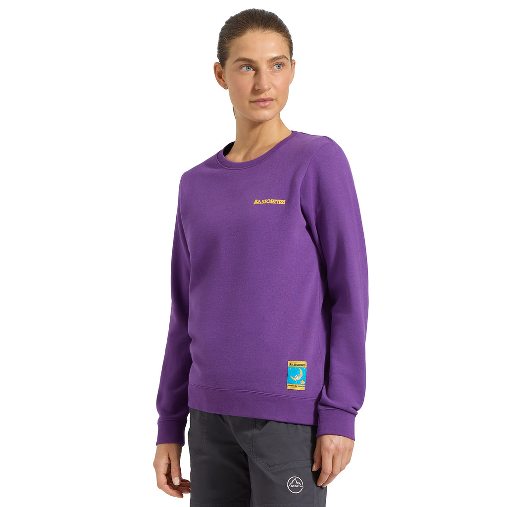 Sweat-shirt Femme Escalade sur la Lune Viola/Giallo Alt View #4
