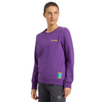 Sweat-shirt Femme Escalade sur la Lune Viola/Giallo Alt View #4