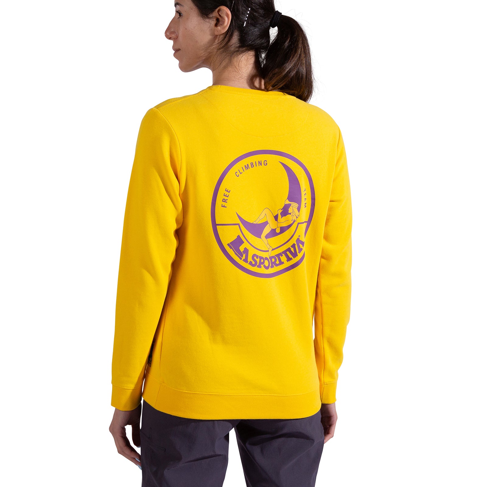Sweat-shirt Femme Escalade sur la Lune Giallo/Viola Alt View #2
