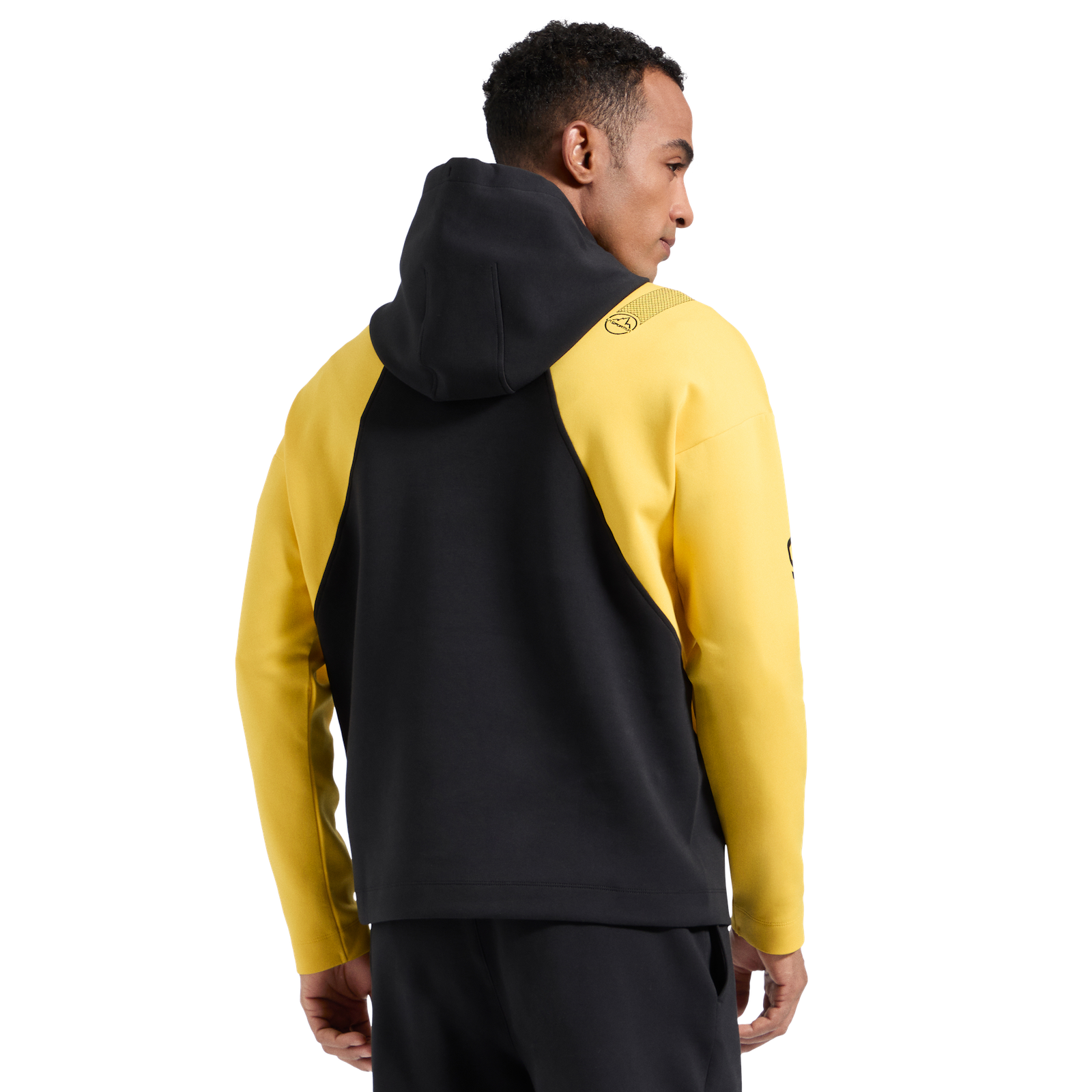 Podium Hoody Big Logo Men's Black/Yellow Alt View #2
