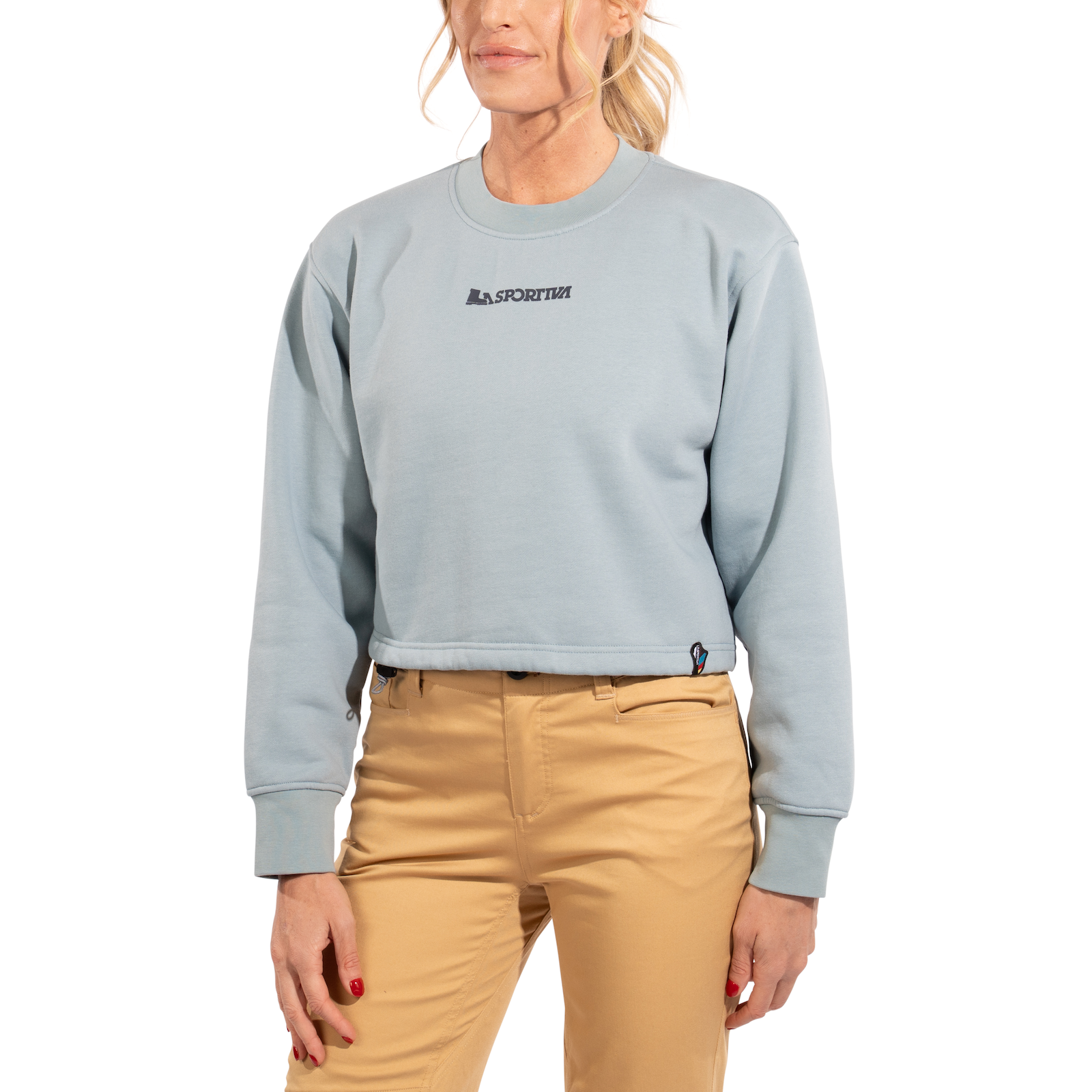 Heritage Logo Crop Sweater Women's Limestone/Night Sky