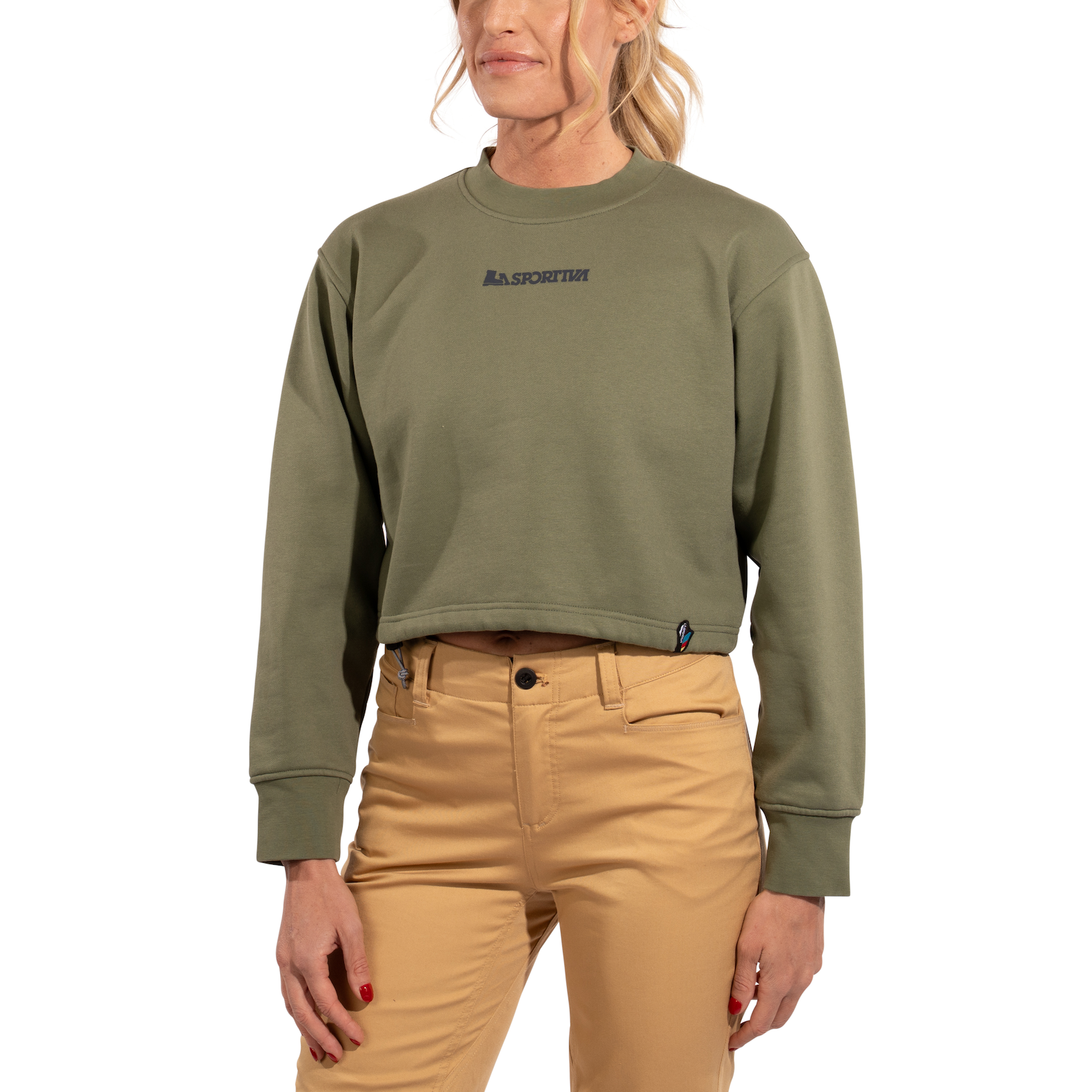 Heritage Logo Crop Sweater Women's Cypress/Night Sky