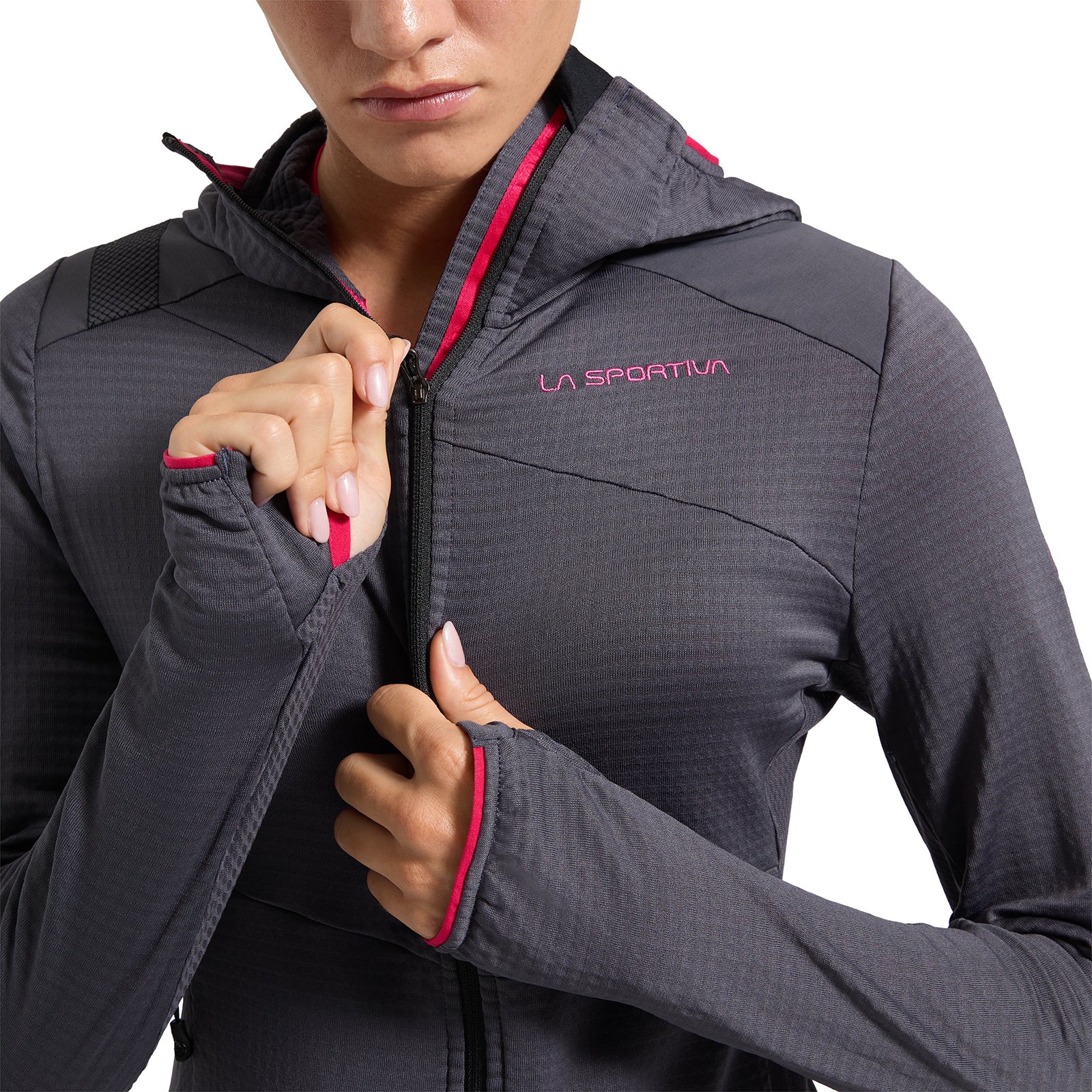 Sweat à capuche thermique Aequilibrium pour femmes Onyx/Azalea Alt View #3
