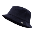 The La Sportiva Setter Bucket Hat, shown in navy blue corduroy with a subtle logo patch on the brim, offers laid-back outdoor style and is presented against a plain white background.