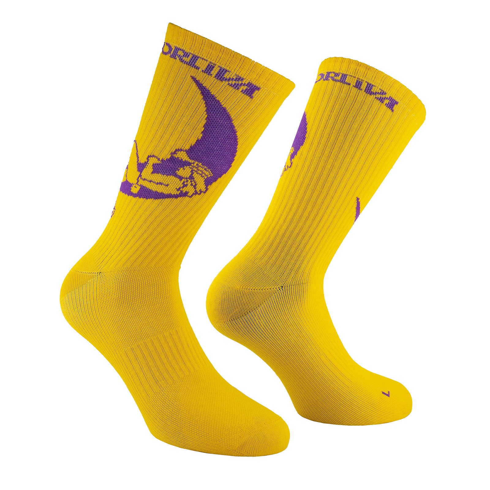 Chaussettes « Escalade sur la Lune » Yellow/Purple