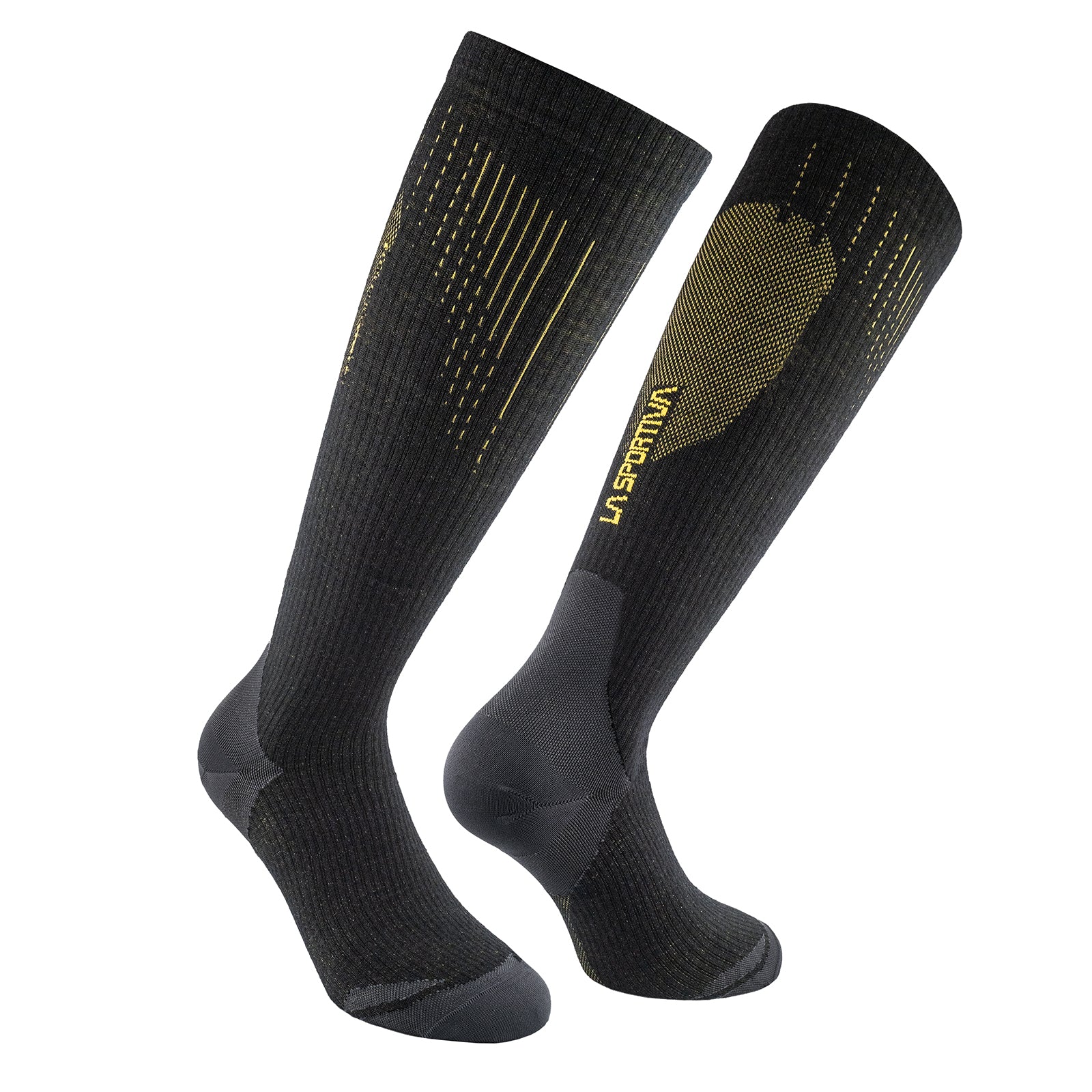 Chaussettes techniques en laine Noir/Jaune