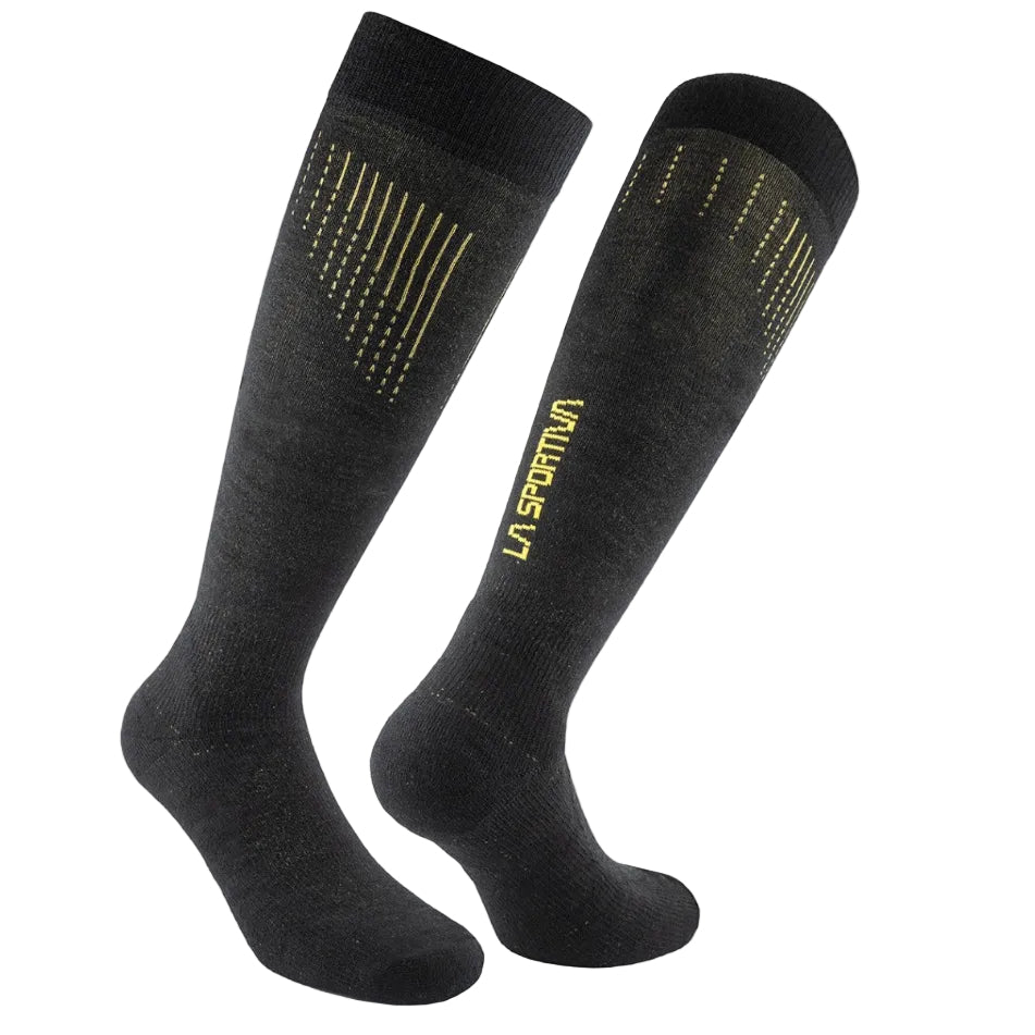 Chaussettes thermiques en laine Noir/Jaune